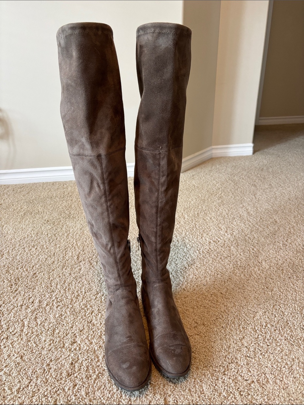 Marc Fisher Over-the-Knee Boots in Taupe/Brown - Size 6.5